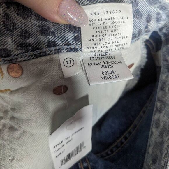 GRLFRND Helena Karolina Jeans Wildcat Leopard Print Grey 27 GF4137869890 NWT - Picture 9 of 11